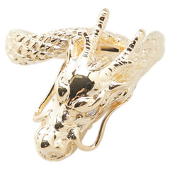 K18YG イエローゴールド ダイヤ0.02ct ドラゴン 龍 竜 モチーフ リング 指輪 レディース 14号 【中古】