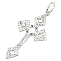 K18WG ホワイトゴールド クロス 十字架 モチーフ ペンダントトップ レディース 【中古】