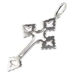 K18WG ホワイトゴールド クロス 十字架 モチーフ ペンダントトップ レディース 【中古】