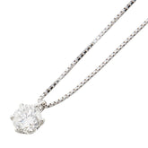 Pt900 プラチナ Pt850 プラチナ ダイヤ0.590ct プチ ネックレス レディース 【中古】