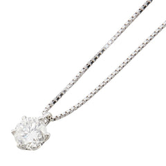 Pt900 プラチナ Pt850 プラチナ ダイヤ0.590ct プチ ネックレス レディース 【中古】