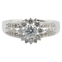 K18WG ホワイトゴールド ダイヤ0.50ct リング 指輪 レディース 11号 【中古】