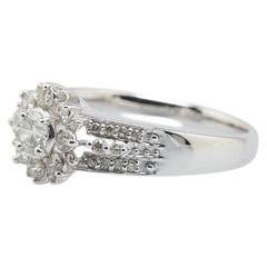 K18WG ホワイトゴールド ダイヤ0.50ct リング 指輪 レディース 11号 【中古】