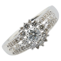 K18WG ホワイトゴールド ダイヤ0.50ct リング 指輪 レディース 11号 【中古】