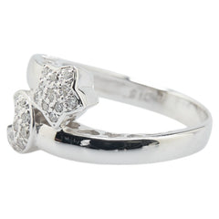 ポンテヴェキオ K18WG ホワイトゴールド ダイヤ0.15ct スター 星 ムーン 月 モチーフ リング 指輪 レディース Ponte Vecchio 11号 【中古】