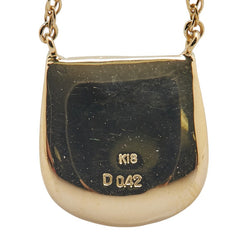 K18YG イエローゴールド ダイヤ0.42ct バッグ 鞄 モチーフ ペンダントネックレス レディース 【中古】