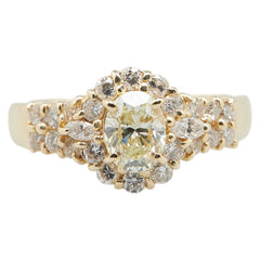 K18YG イエローゴールド ダイヤ0.615ct ダイヤ0.50ct リング 指輪 レディース 10号 【中古】