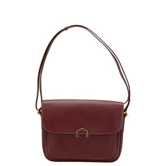 カルティエ マストライン ショルダーバッグ ワインレッド ボルドー レザー レディース CARTIER 【中古】