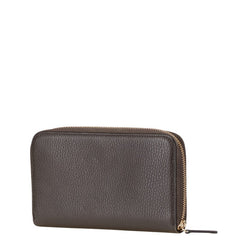 グッチ インターロッキングG 長財布 ラウンドファスナー 449347 ブラウン レザー レディース GUCCI 中古