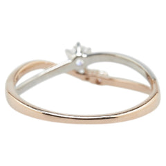 K18PG ピンクゴールド Pt900 プラチナ コンビ ダイヤ0.23ct リング 指輪 レディース 13号 【中古】