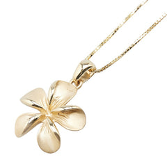 K14YG イエローゴールド フラワー 花 モチーフ ペンダントネックレス レディース 【中古】