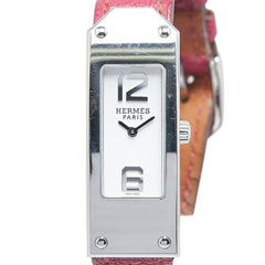 エルメス ケリー ドゥブルトゥール 腕時計 KT1.210 クオーツ ホワイト文字盤 ステンレススチール レザー レディース HERMES 【中古】