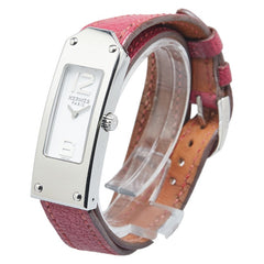 エルメス ケリー ドゥブルトゥール 腕時計 KT1.210 クオーツ ホワイト文字盤 ステンレススチール レザー レディース HERMES 【中古】