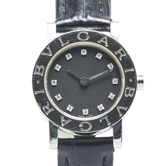 ブルガリ ブルガリブルガリ 腕時計 BB23SL クオーツ ブラック文字盤 レザー ステンレススチール メンズ BVLGARI 【中古】