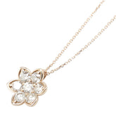 K18PG ピンクゴールド ダイヤ1.00ct フラワー 花 モチーフ ペンダントネックレス レディース 【中古】