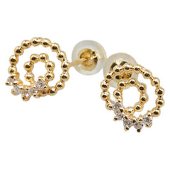 K18YG イエローゴールド ダイヤ ピアス レディース 【中古】