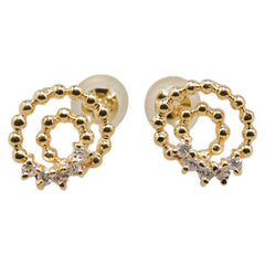 K18YG イエローゴールド ダイヤ ピアス レディース 【中古】