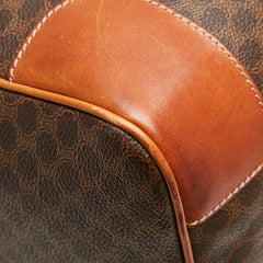セリーヌ マカダム ボストンバッグ トラベルバッグ ブラウン PVC レザー レディース CELINE 【中古】