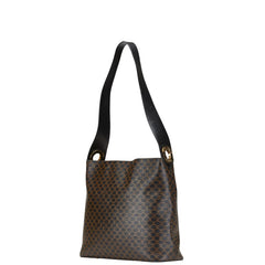 セリーヌ マカダム ワンショルダーバッグ ブラック PVC レザー レディース CELINE 【中古】