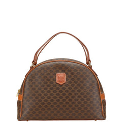 セリーヌ マカダム ハンドバッグ ブラウン PVC レザー レディース CELINE 【中古】