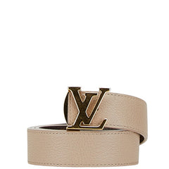 ルイ ヴィトン モノグラム LV イニシャル ベルト サイズ:80/32 M0646 ベージュ ブラウン レザー PVC レディース LOUIS VUITTON 【中古】