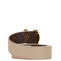 ルイ ヴィトン モノグラム LV イニシャル ベルト サイズ:80/32 M0646 ベージュ ブラウン レザー PVC レディース LOUIS VUITTON 【中古】
