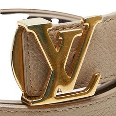 ルイ ヴィトン モノグラム LV イニシャル ベルト サイズ:80/32 M0646 ベージュ ブラウン レザー PVC レディース LOUIS VUITTON 【中古】