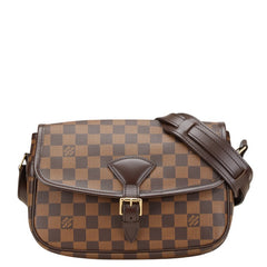 ルイ ヴィトン ダミエ ソローニュ 斜め掛け ショルダーバッグ N48079 ブラウン PVC レザー レディース LOUIS VUITTON 【中古】