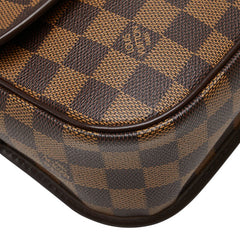 ルイ ヴィトン ダミエ ソローニュ 斜め掛け ショルダーバッグ N48079 ブラウン PVC レザー レディース LOUIS VUITTON 【中古】