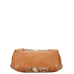 グッチ マラケシュ パイソン トートバッグ 257023 ベージュ ブラウン レザー レディース GUCCI 【中古】