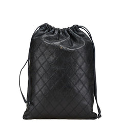 シャネル ココマーク ビコローレ ポーチ ブラック ラムスキン レディース CHANEL 【中古】