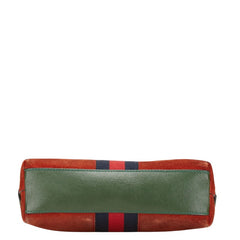 グッチ オフィディア シェリーライン 斜め掛け ショルダーバッグ 499621 オレンジ グリーン スウェード レザー レディース GUCCI 【中古】