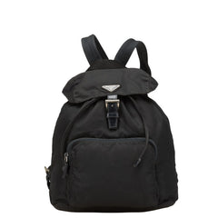 プラダ 三角ロゴプレート リュック バックパック ブラック ナイロン レディース PRADA 【中古】
