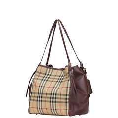 バーバリー ノバチェック ハンドバッグ ショルダーバッグ ベージュ パープル ナイロン レザー レディース BURBERRY 【中古】