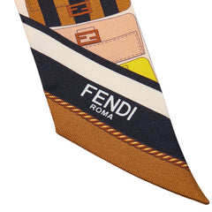 フェンディ ラッピー バンドゥ バゲット モチーフ スカーフ マルチカラー シルク レディース FENDI 【中古】