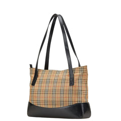 バーバリー ノバチェック シャドーホース ワンショルダーバッグ ベージュ マルチカラー キャンバス レザー レディース BURBERRY 【中古】