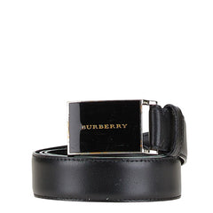バーバリー ロゴ ベルト サイズ:105/42 ブラック レザー レディース BURBERRY 【中古】