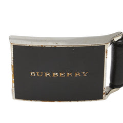 バーバリー ロゴ ベルト サイズ:105/42 ブラック レザー レディース BURBERRY 【中古】