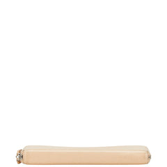 サンローラン ラウンドファスナー 長財布 ベージュ レザー レディース SAINT LAURENT 【中古】