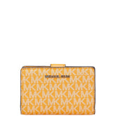 マイケルコース JET SET TRAVEL L字ファスナー 二つ折り財布 ブラウン PVC レディース Michael Kors 【中古】