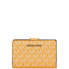 マイケルコース JET SET TRAVEL L字ファスナー 二つ折り財布 ブラウン PVC レディース Michael Kors 【中古】