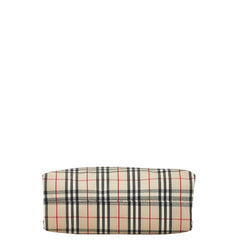 バーバリー ノバチェック ハンドバッグ トートバッグ ベージュ マルチカラー キャンバス レザー レディース BURBERRY 【中古】