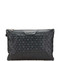 ジミーチュウ 星 スター モチーフ クラッチバッグ ブラック レザー メンズ JIMMY CHOO 【中古】