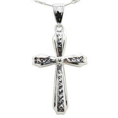 K14WG ホワイトゴールド クロス 十字架 モチーフ ペンダントネックレス レディース 【中古】