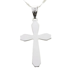 K14WG ホワイトゴールド クロス 十字架 モチーフ ペンダントネックレス レディース 【中古】