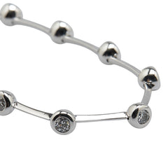 K18WG ホワイトゴールド ダイヤ ブレスレット レディース 【中古】