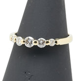 K18YG イエローゴールド ダイヤ0.30ct 一文字 リング 指輪 レディース 8号 【中古】