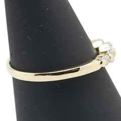 K18YG イエローゴールド ダイヤ0.30ct 一文字 リング 指輪 レディース 8号 【中古】