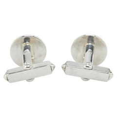 ルイ ヴィトン タイガ ブトン ドゥ マンシェット クルー カフス M30986 シルバー メタル レザー メンズ LOUIS VUITTON 【中古】