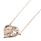 ヨンドシー K10PG ピンクゴールド ダイヤ ハート モチーフ ペンダントネックレス レディース 4℃ 【中古】